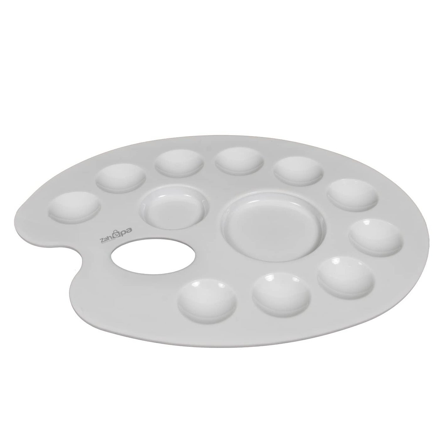 ZAHEPA Oval Shape Painting Palette Color Mixing Pallete Watercolor Plate Pallet for Acrylic Paint Colouring with 12 Compartments for Artist KidsPack of 1
