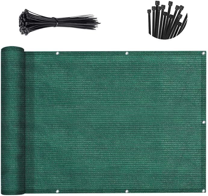 SUNNY GUARD 3'x10' Dark Green Balcony Privacy Screen Fence, Apartments Deck Railing Screen, Heavy Duty Wind Screen for Outdoor,Backyard,Patio,Deck Privacy（We Make Custom Sizes） - Image 1