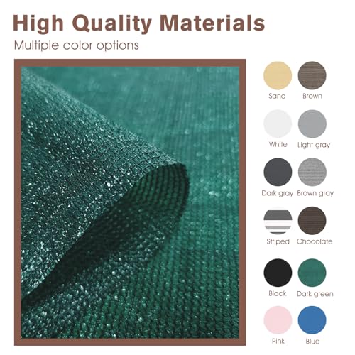 SUNNY GUARD 3'x10' Dark Green Balcony Privacy Screen Fence, Apartments Deck Railing Screen, Heavy Duty Wind Screen for Outdoor,Backyard,Patio,Deck Privacy（We Make Custom Sizes） - Image 5