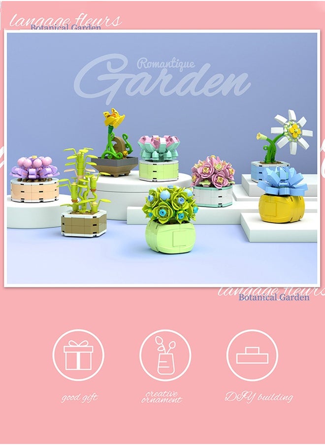 General Flowers Succulents 3.6MM Mini Building - 86PCS Flower Botanical Collection for Home Decoration Plant Building Blocks Toy  - Image 5