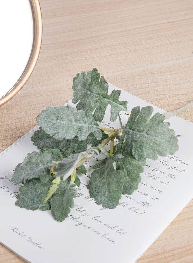 DuHouse Faux Lambs Ear Stems Miller Fake Flocked Artificial Greenery for Home Wedding Bouquet DIY Craft Farmhouse Decor (6pcs, Silver Dusty Miller) - Image 4