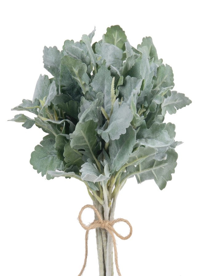 DuHouse Faux Lambs Ear Stems Miller Fake Flocked Artificial Greenery for Home Wedding Bouquet DIY Craft Farmhouse Decor (6pcs, Silver Dusty Miller) - Image 1