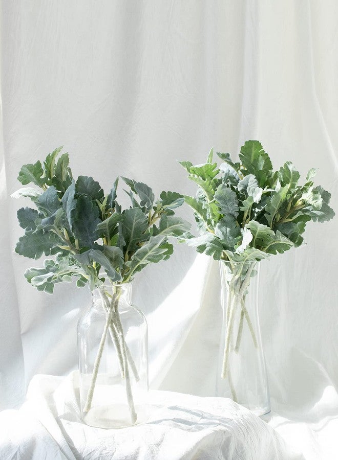DuHouse Faux Lambs Ear Stems Miller Fake Flocked Artificial Greenery for Home Wedding Bouquet DIY Craft Farmhouse Decor (6pcs, Silver Dusty Miller) - Image 5
