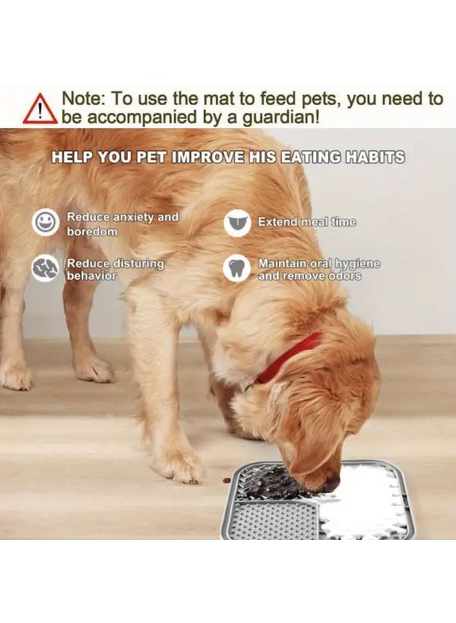 3pcs Beige Dog Cat Lick Mat Set with Cleaning Brush and Shovel - Image 3