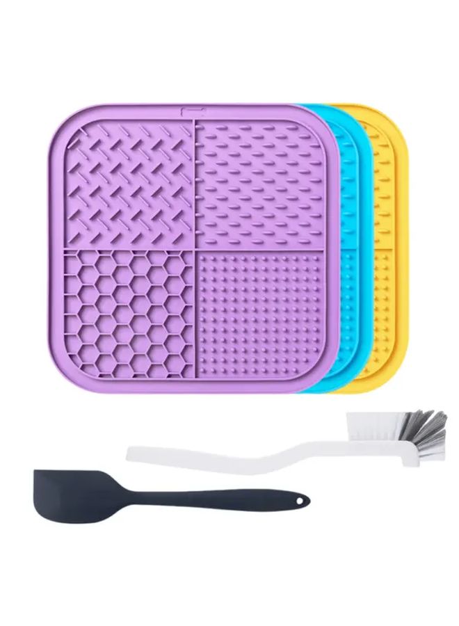 3pcs Beige Dog Cat Lick Mat Set with Cleaning Brush and Shovel - Image 4