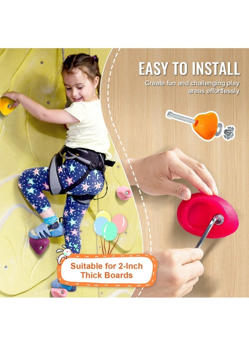 Bukela 32 Rock Climbing Holds for Kids and Adults, Multi-Colored Climbing Rock Wall Grips for Indoor and Outdoor Playground Play Set - Image 4