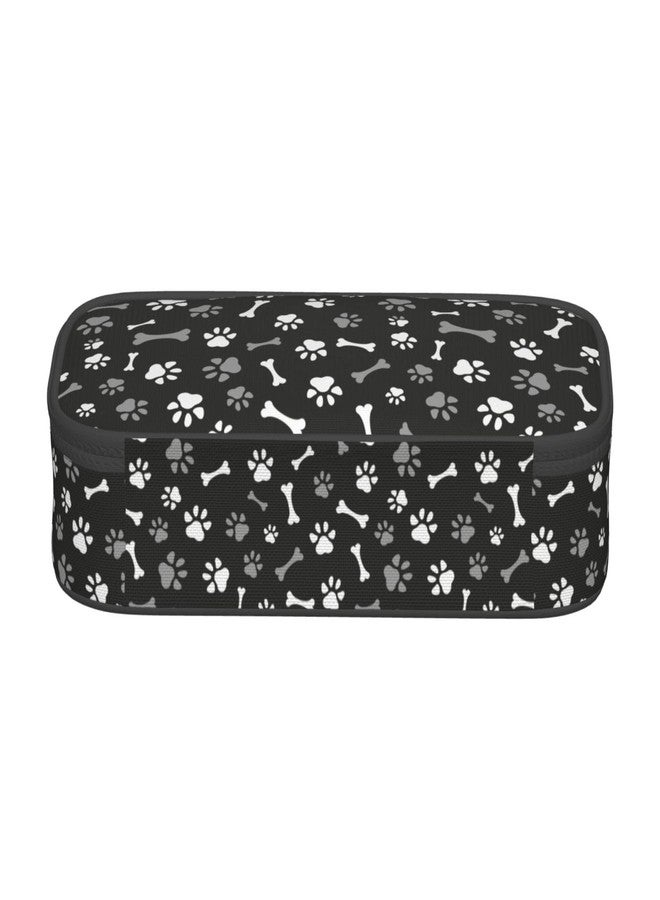 Perinsto Cute Dog Paws And Bones Pencil Case Big Capacity Multi Compartment Stationery Box Pencil Pouch Holder Desk Organizer For School Office Home - Image 3
