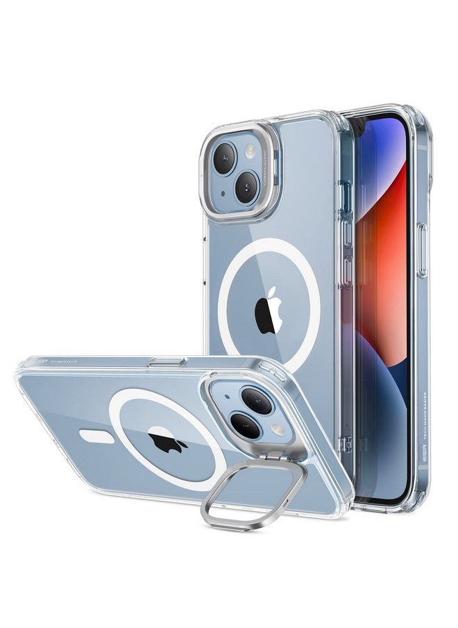 اي اس ار جراب ESR لهاتف iPhone 14 Plus، متوافق مع MagSafe، حامل حلقي للكاميرا قابل للتعديل، ظهر مقاوم للخدش، حماية من الدرجة العسكرية، TPU، غطاء خلفي مغناطيسي كلاسيكي مع مسند، شفاف  - Image 1