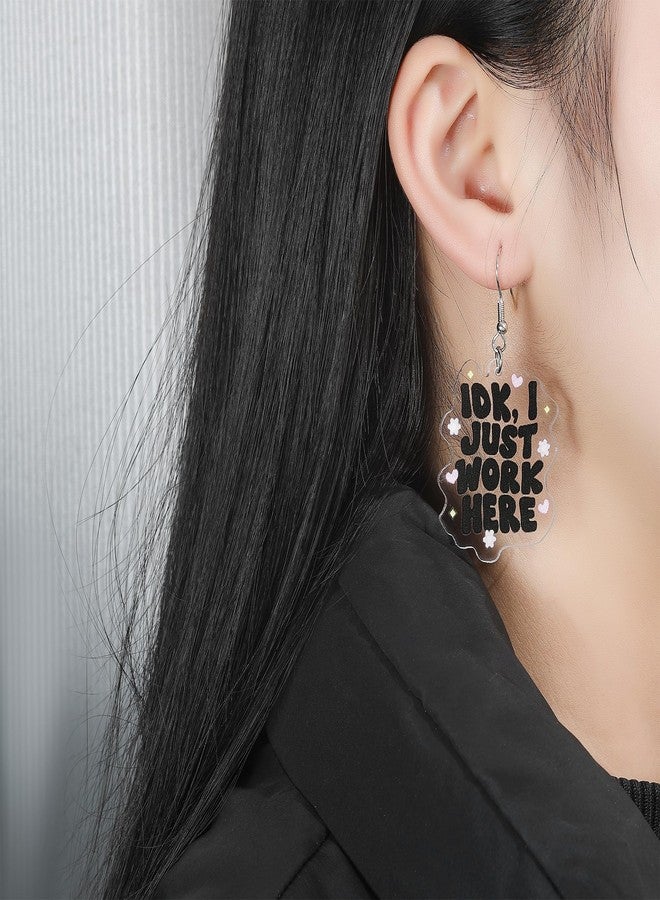 Dr's gift هدية مميزة من الطبيب: أقراط بتصميم فريد "أنا أعمل هنا فقط"، أقراط متدلية لطيفة ومرحة للنساء، هدية مجوهرات مميزة - Image 2