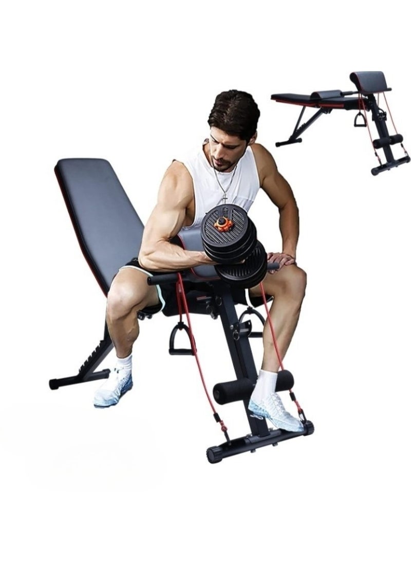 Huitich All-in-One Fitness Station Multifunctional Dumbbell Bench Black 1295x450x1180mm  - Image 3