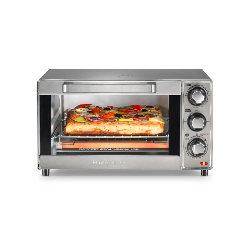 Hamilton Beach Countertop Toaster Oven & Pizza Maker Large 4-Slice Capacity, Stainless Steel (31401) - Image 1