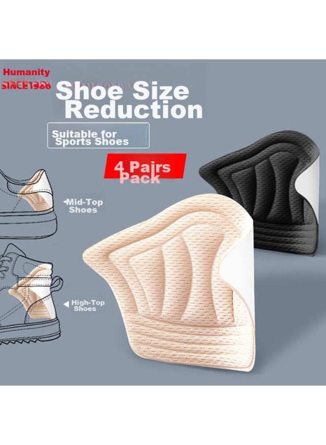 Renben 4 Pairs Of Heel Grips, Shoe Size Reducer, Anti-slip, Anti-foot Pain, 7013 Black Thick Style - Image 1