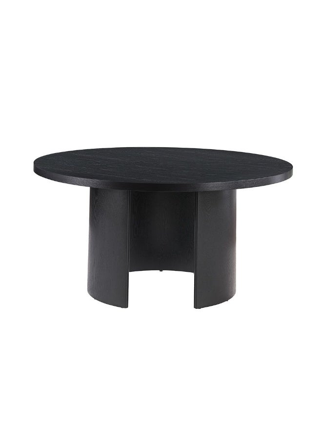DANUBE HOME 1 + 6 Round Dining Set | 7-Piece Comfortable Dining Set | Kitchen Dining Table With 6 Dining Chairs | Modern Design Furniture For Dining Room Kitchen - Black/Grey  - Image 2