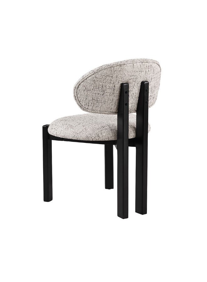 1 + 6 Round Dining Set | 7-Piece Comfortable Dining Set | Kitchen Dining Table With 6 Dining Chairs | Modern Design Furniture For Dining Room Kitchen - Black/Grey