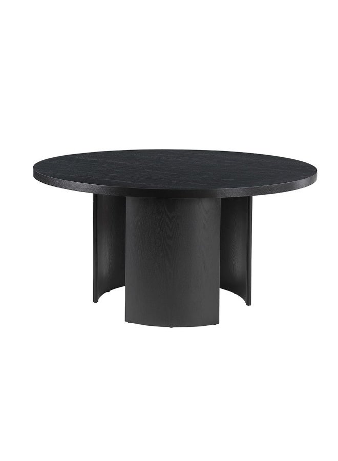 DANUBE HOME 1 + 6 Round Dining Set | 7-Piece Comfortable Dining Set | Kitchen Dining Table With 6 Dining Chairs | Modern Design Furniture For Dining Room Kitchen - Black/Grey  - Image 3