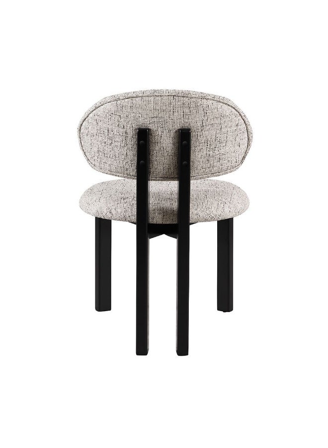 1 + 6 Round Dining Set | 7-Piece Comfortable Dining Set | Kitchen Dining Table With 6 Dining Chairs | Modern Design Furniture For Dining Room Kitchen - Black/Grey