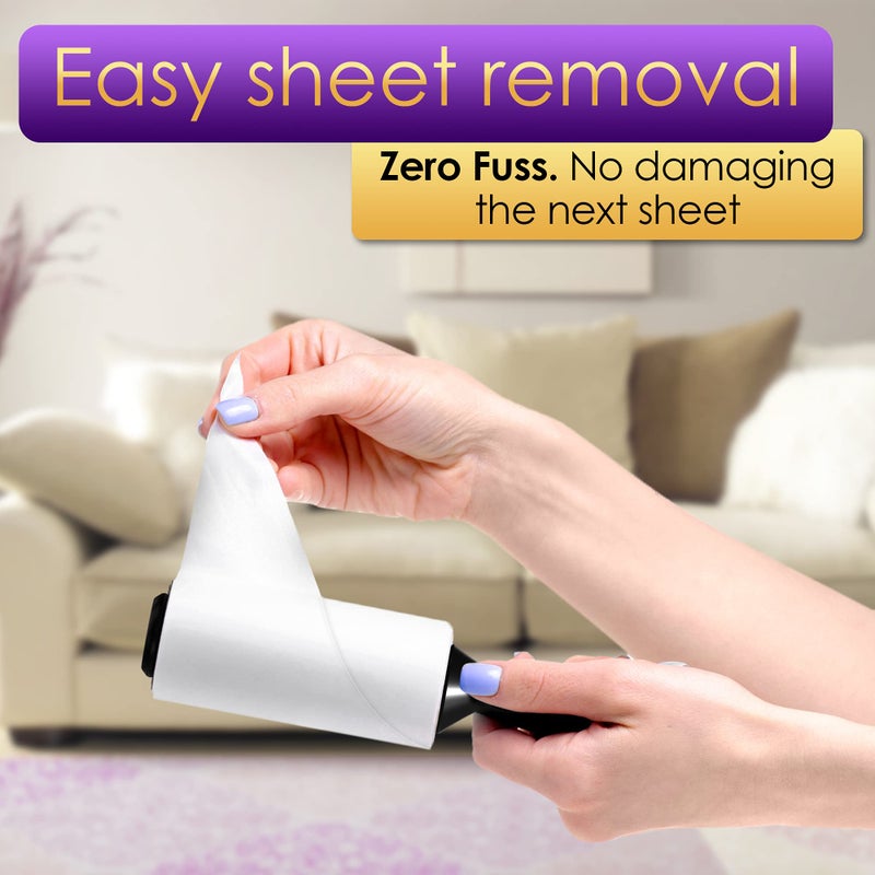 Trazon Lint Rollers Value Pack of 450 Sheets / 5 Refills, Sticky Roller, Lint Remover for Dog, Cat, Pet Hair, Lint Rollers for Clothes, Carpet, Couch, Furniture, Car Seats White - Image 4