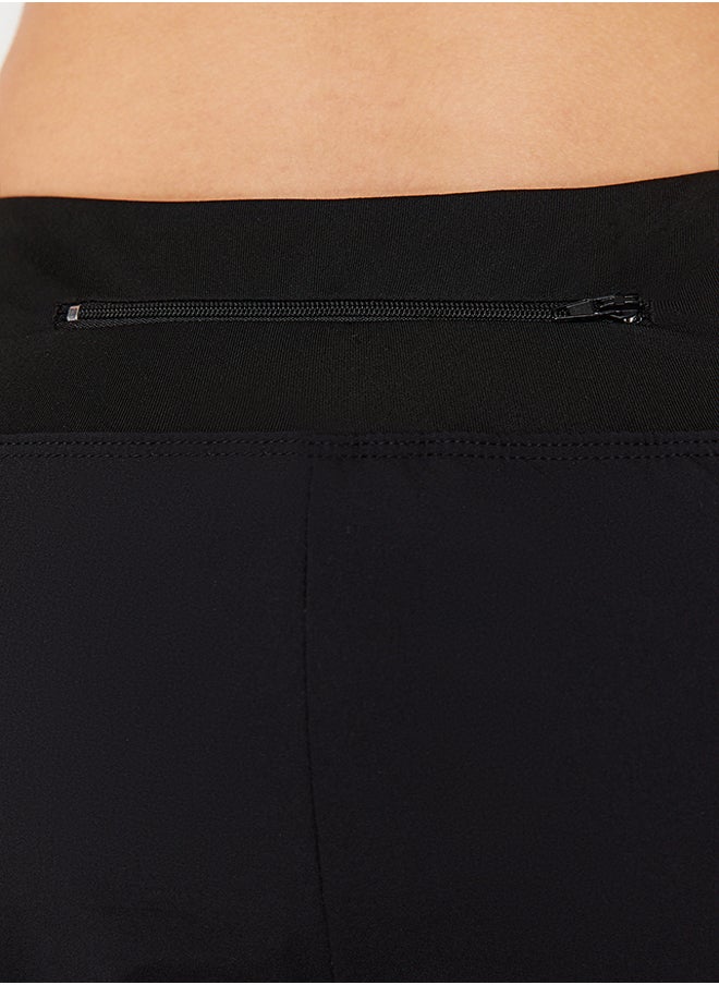 trendyol - Black 2-Layer Shorts Detailed Full Length Knitted Sports Leggings THMSS24TY00043 - Image 1