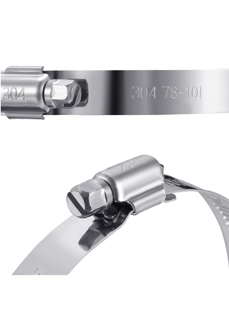 Generic 4 Pieces Adjustable 304 Stainless Steel Pipe Clamps Hose Clamps (4 Inch) - Image 4