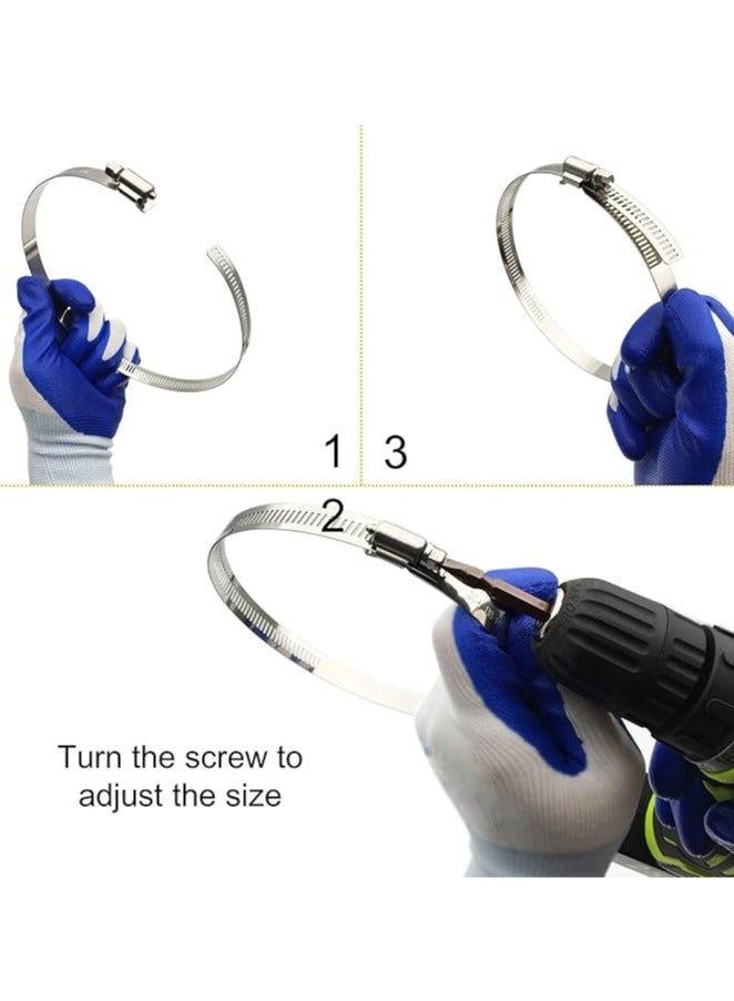 Generic 4 Pieces Adjustable 304 Stainless Steel Pipe Clamps Hose Clamps (4 Inch) - Image 5
