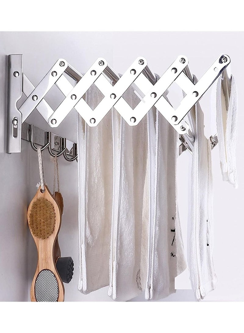 DubaiGallery Wall Mounted Clotheshorse Retractable Airer Stainless Steel Space Saver Compact Sleek Design Great for Space-Constraint Houses Apartments Hotels - Image 3