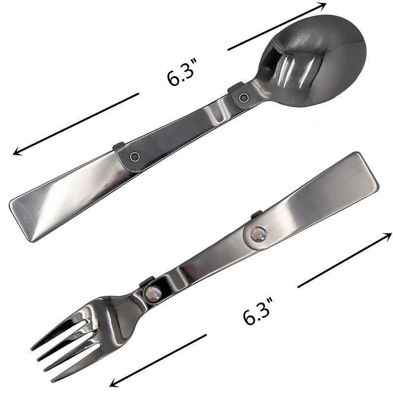 Acantha Foldable Fork and Spoon Set, Portable Folding Spoon and Fork Set with Two Plastic Storage Cases for Travel Camping Outdoors Picnic - Image 4