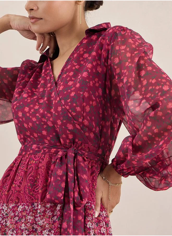 FEMELLA Floral Chiffon Dress
