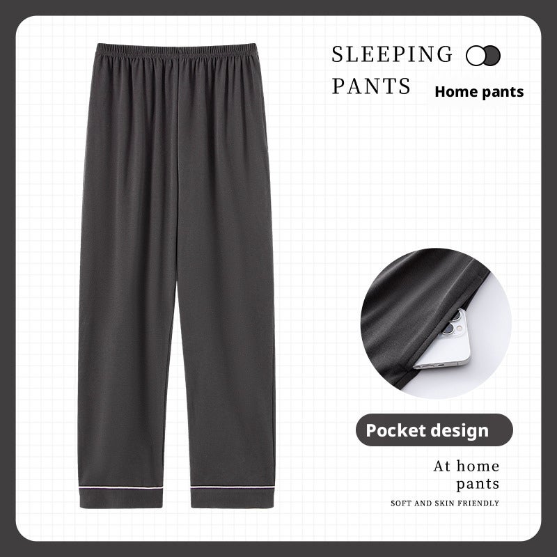 Men's Cotton Sleep Pants, Loose Fit, Full Length, for Home and Outdoor Wear - Image 4