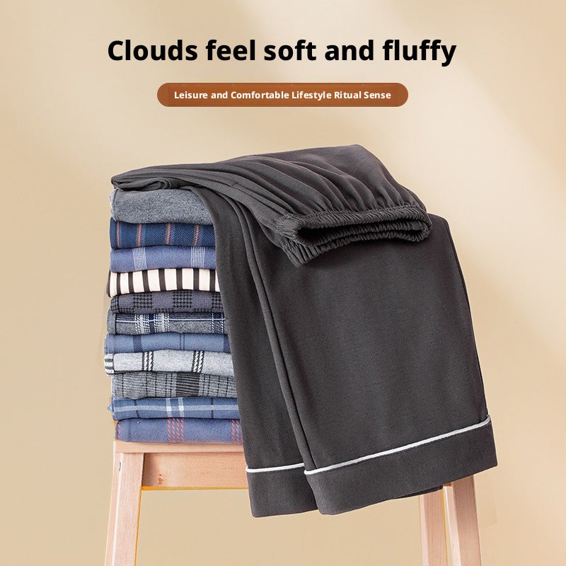 Men's Cotton Sleep Pants, Loose Fit, Full Length, for Home and Outdoor Wear - Image 2