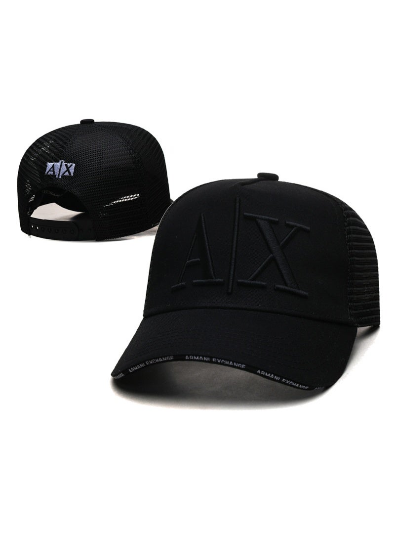 A|X All-Black Baseball Cap - Mesh Breathable Style Fashion Sunshade Mesh Cap