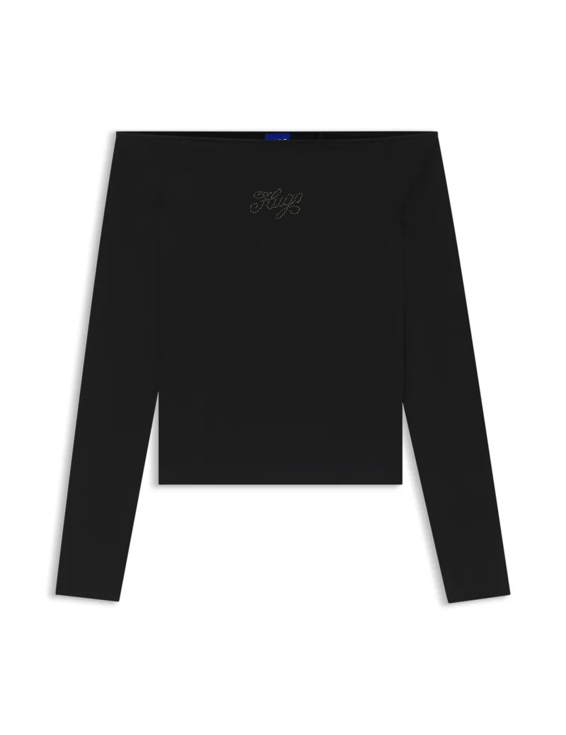 HUGO  Stretch-cotton top with rhinestone logo for Women | Best Price UAE