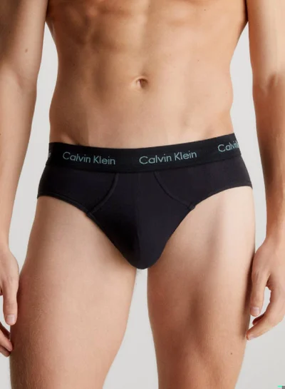 CALVIN KLEIN Men's 3 Pack Briefs - Cotton Stretch -  cotton elastane blend, Black