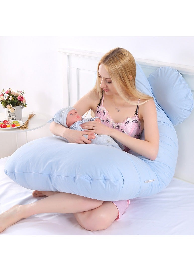 Y&D U-Shaped Maternity Pillow Lumbar Pillow Core Multifunctional Side Sleep Pillow Pillow Removable Washable Breastfeeding Pillow U-Shaped Body Support for Back Hips Legs Belly Must Have for Pregnant Women 140*80cm - Image 2