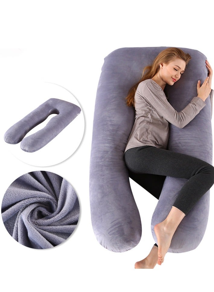 Y&D U-Shaped Maternity Pillow Lumbar Pillow Core Multifunctional Side Sleep Pillow Pillow Removable Washable Breastfeeding Pillow U-Shaped Body Support for Back Hips Legs Belly Must Have for Pregnant Women 140*80cm - Image 3
