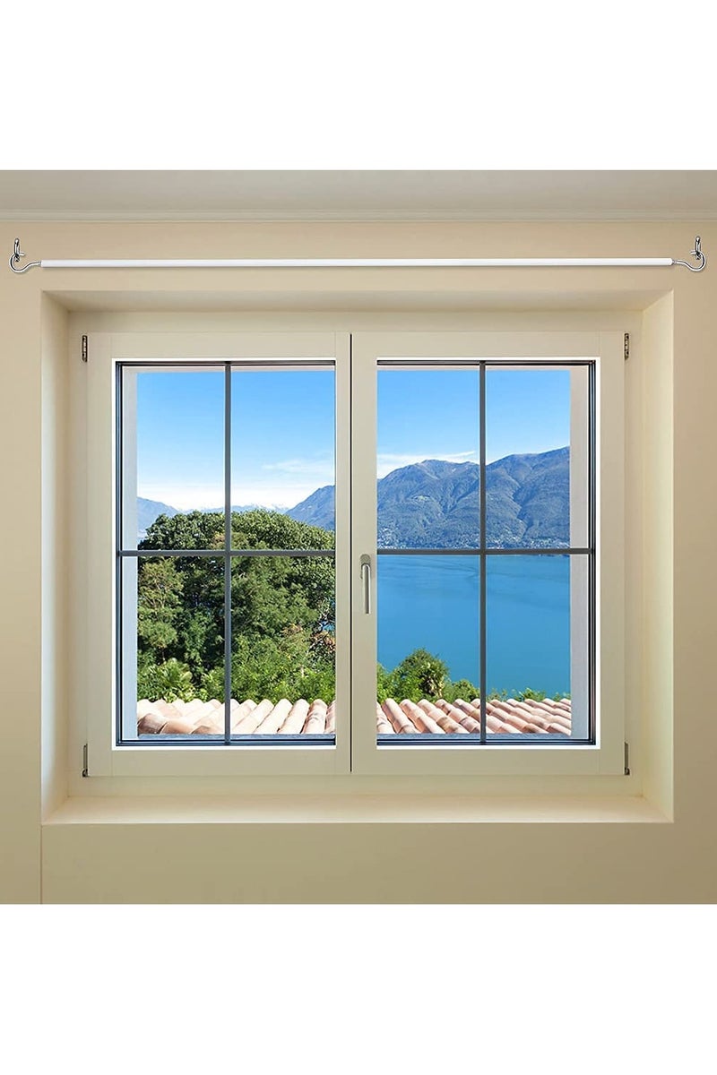 غنافوتو سلك ستارة شبكي بطول 4 أمتار مع 6 خطافات و6 حلقات، سلك حامل ستارة للنوافذ، لتعليق الستائر الشبكية والصور - Image 2