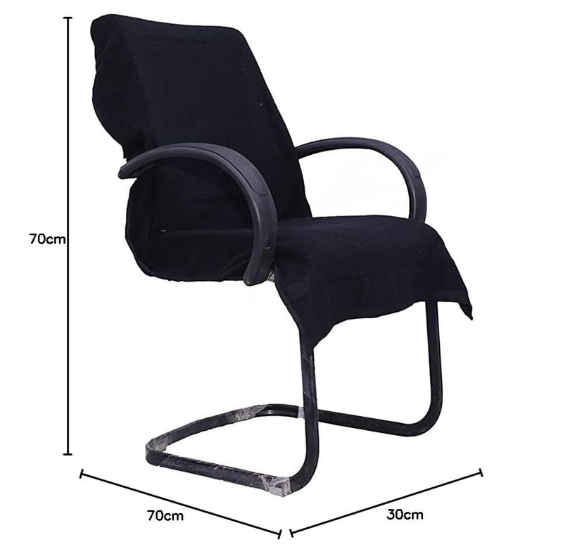DRYHUG Cotton Solid Luxury Soft Office Chair Towel with Tie Knot 550 GSM Pack of 1 36X72 Big Size Microfiber Office Chair Cover Fully Machine Washable black - Image 2