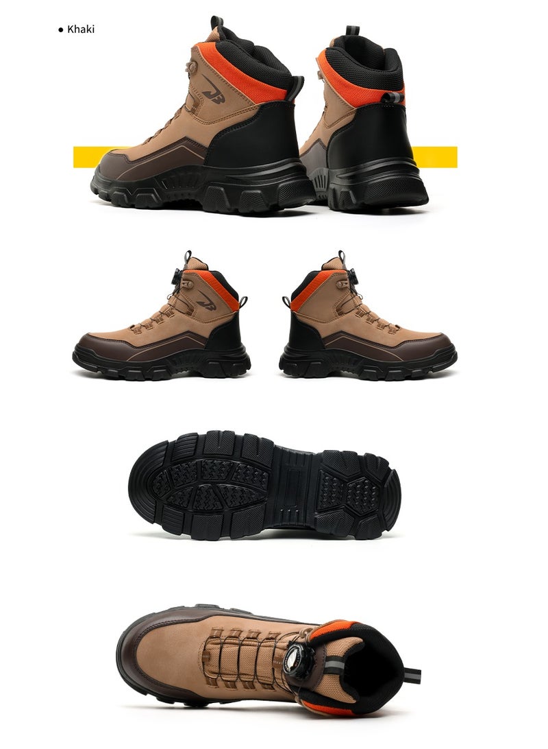 Safety Shoes Men Lightweight Fashion Rotating Button Work Shoes Air Cushion Breathable Sports Shoes Steel Toe Cap Shoes  - Image 3