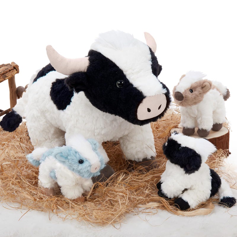 Beniny 4Pcs Cow Plush Toy Set  Mommy Cow Stuffed Animal With 3 Adorable Calf Babies In Mom 'S Belly  20 "" Soft Farm Aniaml For Girls Boys Kids  Christmas Birthday Gift - Image 1