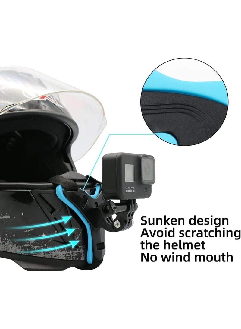 Joyzzz Motorcycle Helmet Chin Strap, Blue Action Camera Helmet, Universal Chin Mount, Compatible with Most Action Cameras, Safety Strap-On Mount for Motorcycle Riding Videos - Image 3
