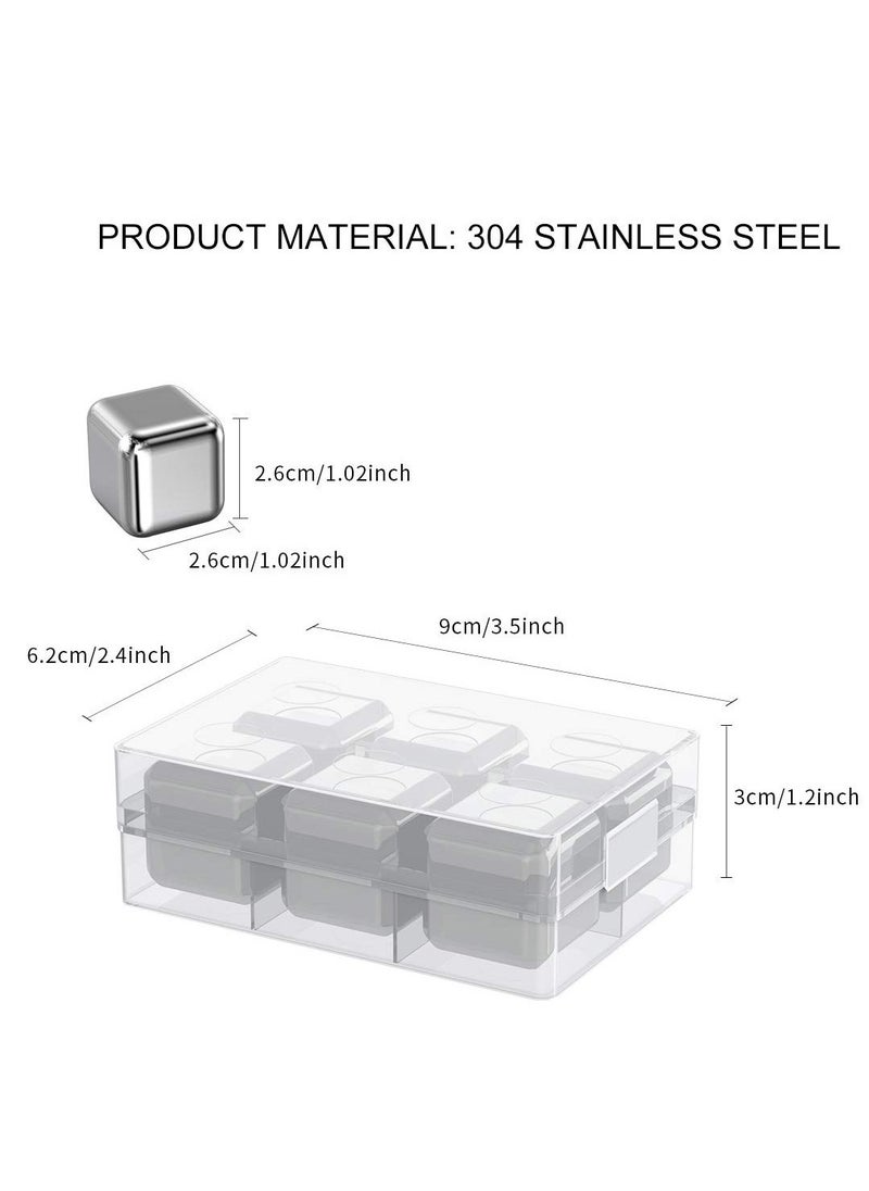 Generic 8 Piece Reusable Stainless Steel Ice Cubes Chilling Stones silver  - Image 5