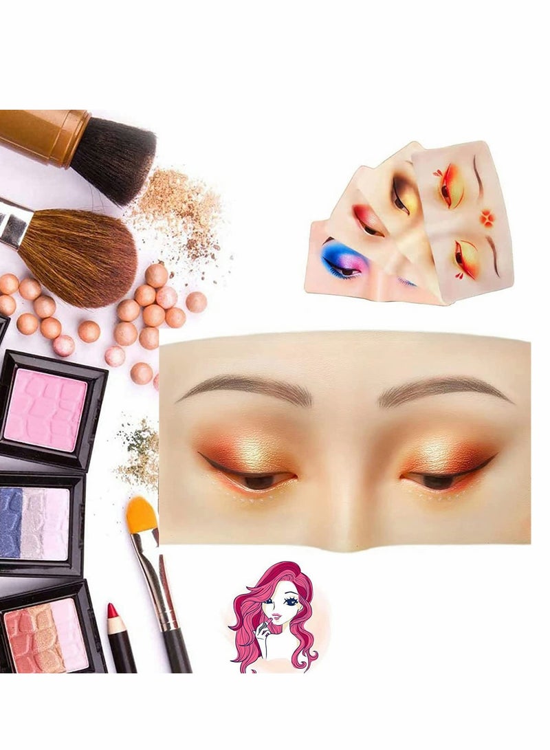 KASTWAVE Makeup Practice Board, Eyes Eyelash, Mannequin Face Silicone Bionic Skin for Cosmetologist  - Image 1
