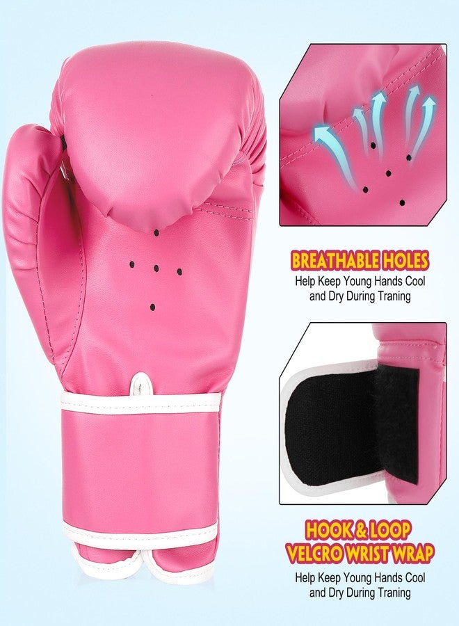 TUXHUI Kids Boxing Gloves for Kids Boys Girls Youth Age 5-12 Years Training Gloves for Punching Bag Kickboxing Muay Thai (Pink - No Pattern) - Image 3