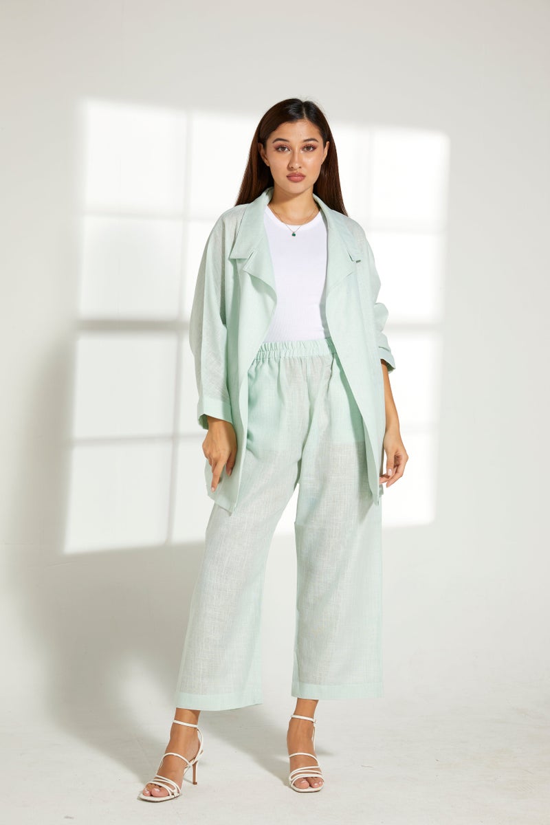 Moistreet Button Down Top & Pants Set - Image 1