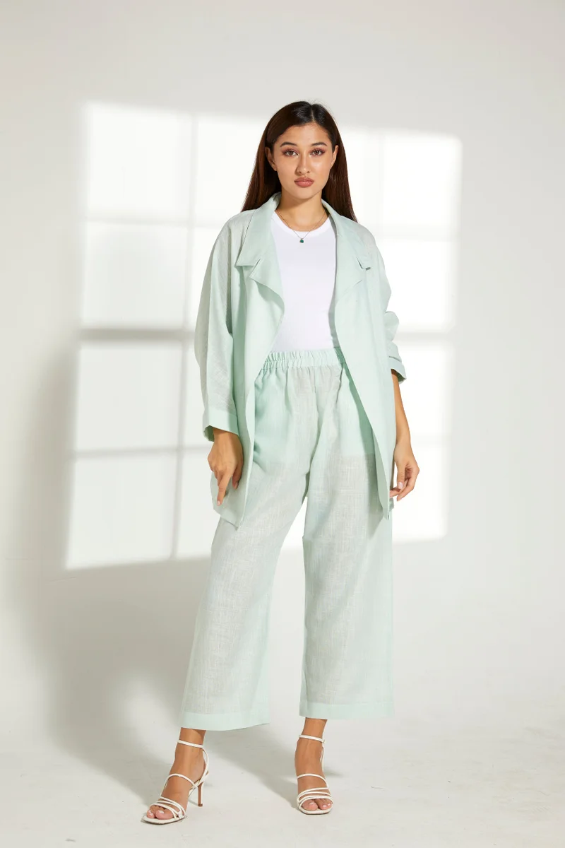 Moistreet Button Down Top & Pants Set