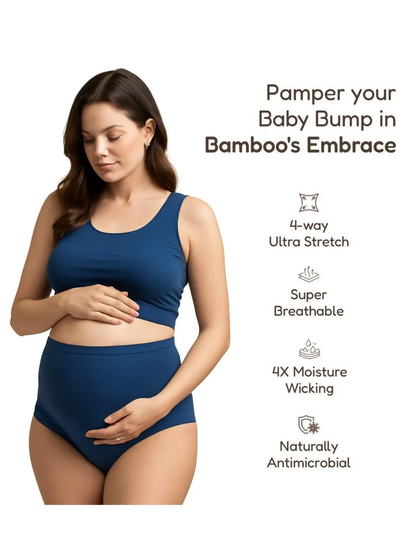 TUMMY  Pack of 3 High Waist Bamboo Cotton Pregnancy Pants with Full Belly Support Comfty Breathable for Women Panties for Women | Best Price UAE