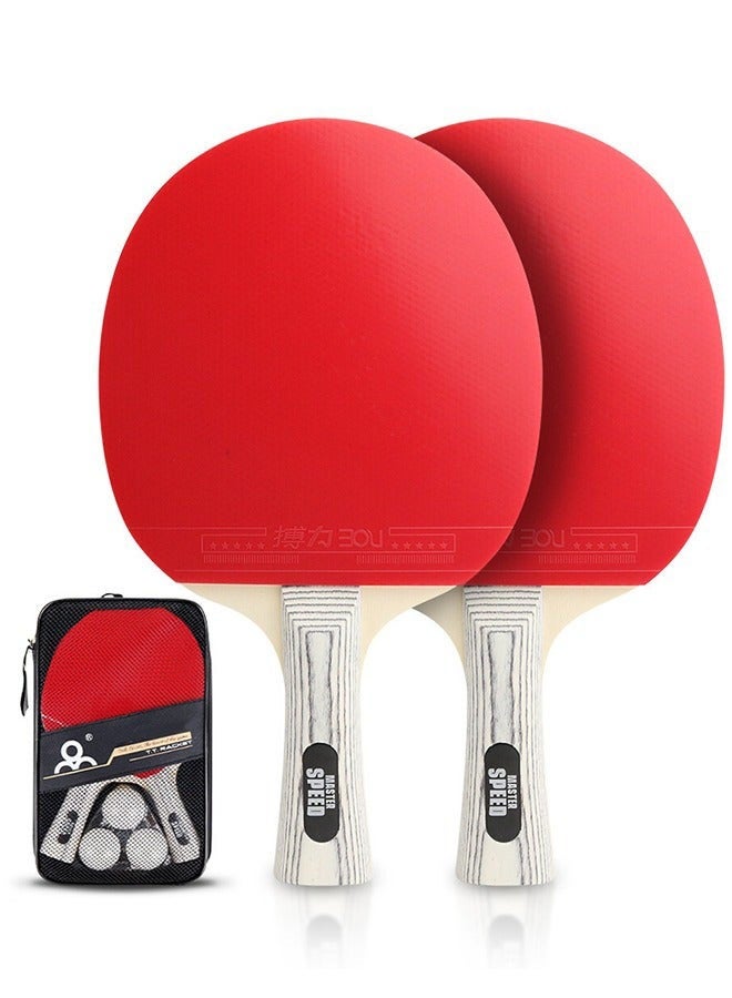 Arabest Ping Pong Paddles Set, High-Performance Table Tennis Sets with 1 Pair Premium Table Tennis Rackets, 3 PCs Ping Pong Balls and Storage Case Portable Ping Pong Set for Indoor& Outdoor Games - Image 1