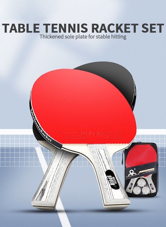 Arabest Ping Pong Paddles Set, High-Performance Table Tennis Sets with 1 Pair Premium Table Tennis Rackets, 3 PCs Ping Pong Balls and Storage Case Portable Ping Pong Set for Indoor& Outdoor Games - Image 2