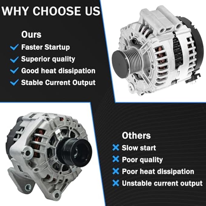 BOMLING Alternator 11301 Fit for BMW 128i 2008-2013 323i 2007-2009 328i 2007-2013 328i xDrive 2009-2013 328Xi 2007-2008 528i 2008-2010 528i xDrive 2009-2010 3.0L Replace 0121715012 12-31-7-550-968 - Image 5