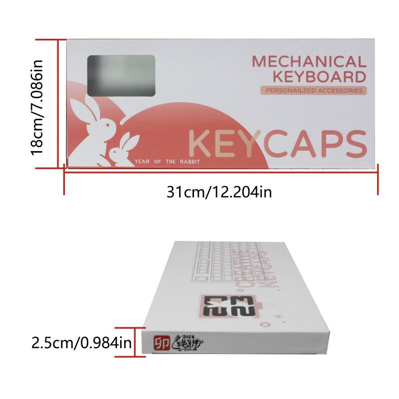 MOA Thermal Sublimation PBT Keycap White Blue Red Panda Cartoon Mechanicak Keyboards fits 6.25U Mount Tea Bear Style - Image 4