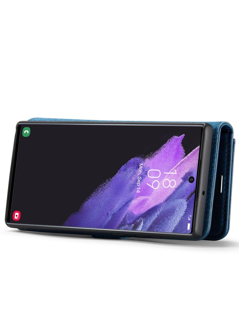 ديجمينغ جراب كيس مي نسيج من سلسله الدجمنيج  لهاتف سامسونج جلاكسي اس 22 الترا جلد مغناطيسي قابل للفصل - ازرق - Image 4